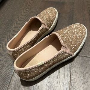 Kate Spade/Keds size 7 rose gold sparkly shoes